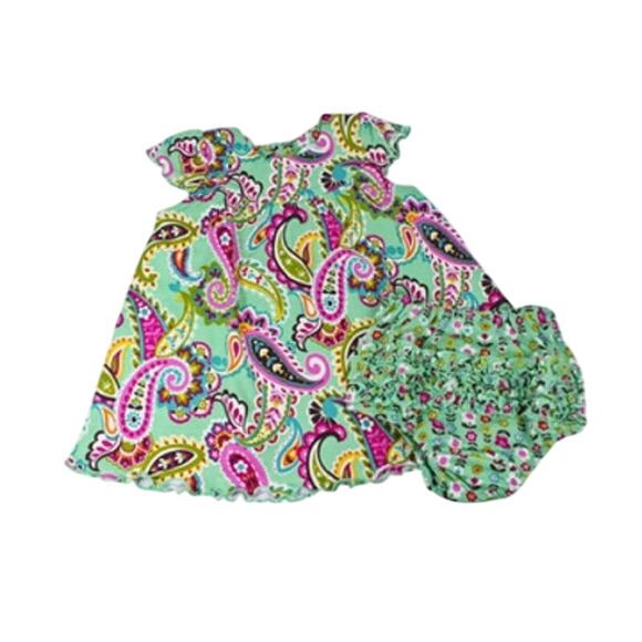 Vera Bradley Seafoam Green Dress And Bloomers 3-6M - Picture 1 of 4